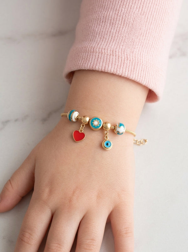 Pulsera de oro 14k tipo diseñador Mod 5625 - 14cm con ajustador