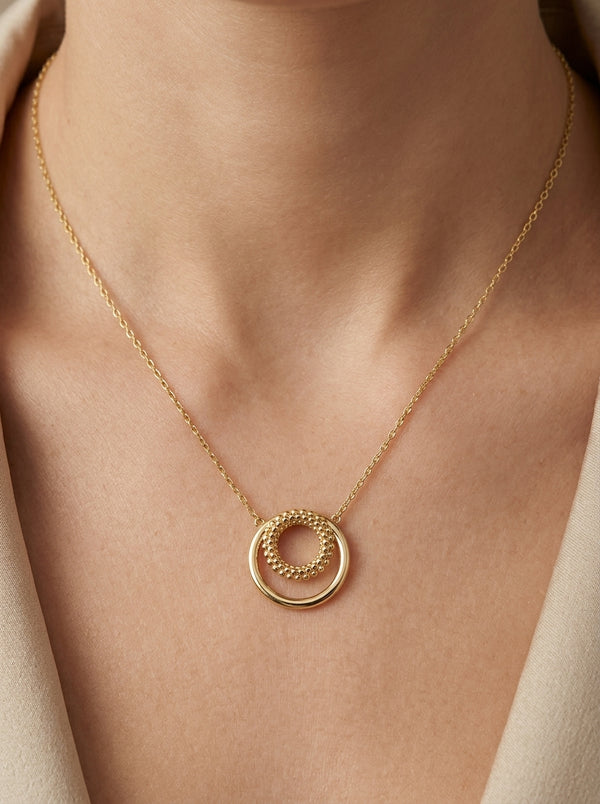 Gargantilla de oro 14K diseño de círculo eterno Mod LM5429 - 45 cm