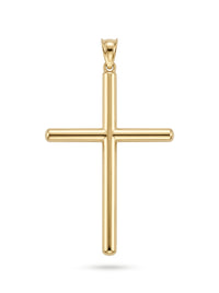 Cruz lisa de oro 14k mod 5516 - 4 cm
