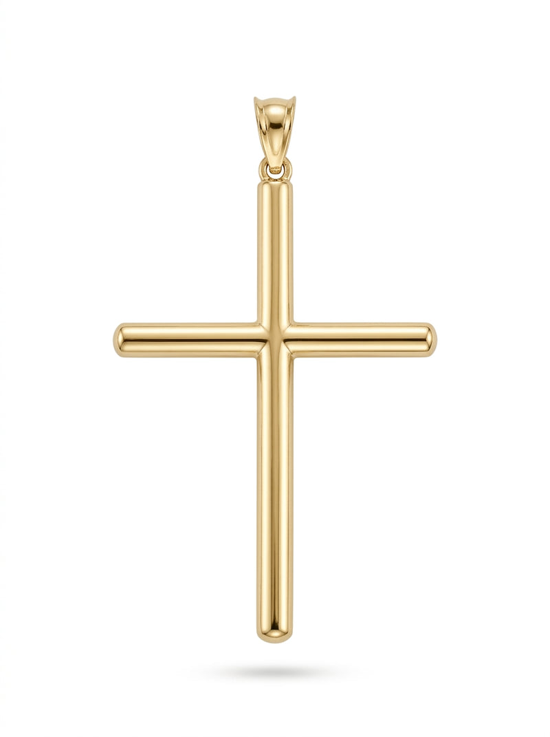 Cruz lisa de oro 14k mod 5516 - 4 cm