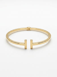 Brazalete de oro 14k tipo diseñador hueco mod 5751 - 18 cm