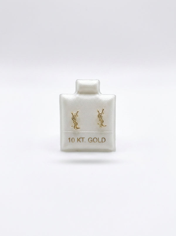 Broquel de oro 10k tipo diseñador (de bolitas) LM5214