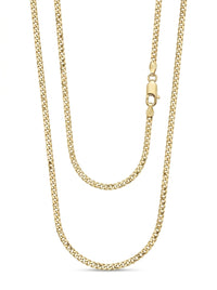 Cadena de oro 14k tejido cubano diamantada sólida mod 5824 - 2 mm