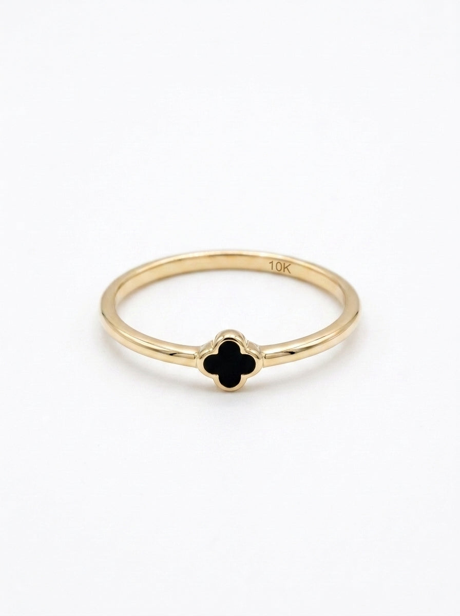Anillo de oro 10k diseño trébol mod 5583