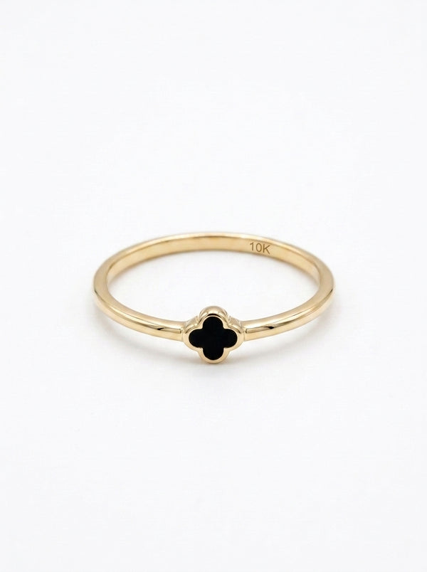 Anillo de oro 10k diseño trébol mod 5583