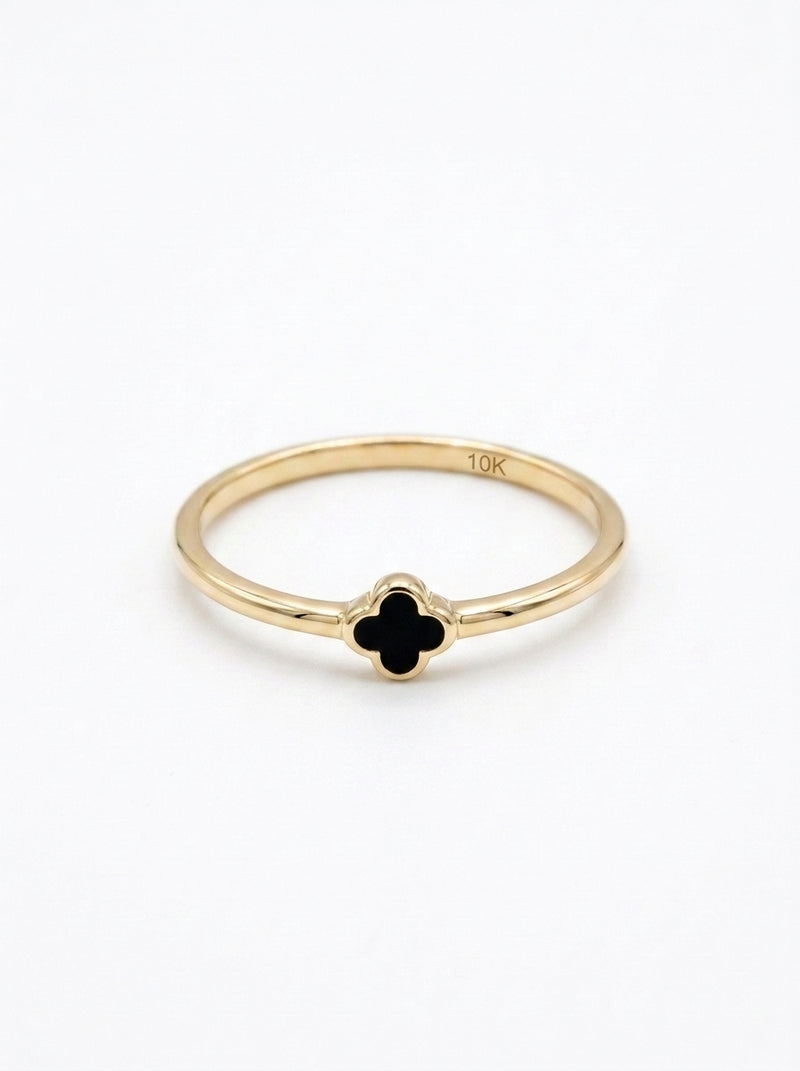 Anillo de oro 10k diseño trébol mod 5583