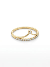 Anillo de oro 10k diseño conexión eterna con circonias Mod 5534