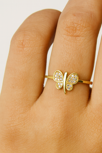 Anillo de mariposa en oro 10k