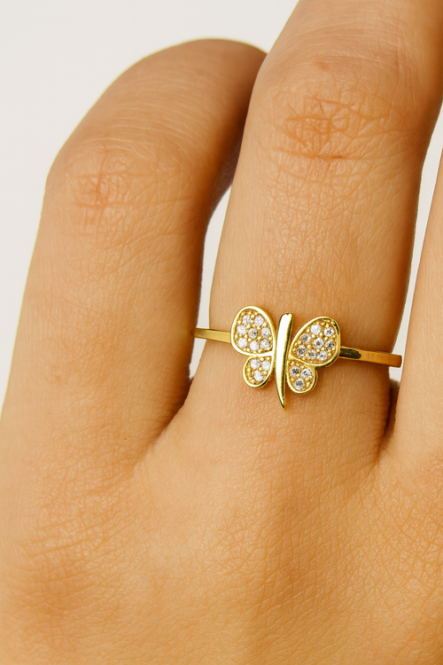 Anillo de mariposa en oro 10k