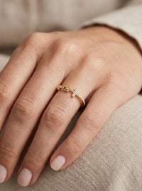 Anillo de oro 10k tipo diseñador mod 5581