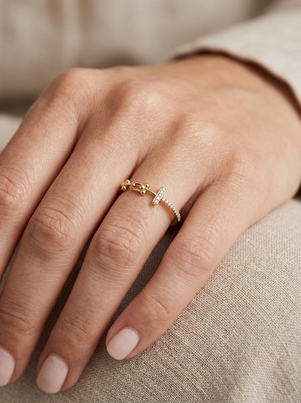 Anillo de oro 10k tipo diseñador mod 5581