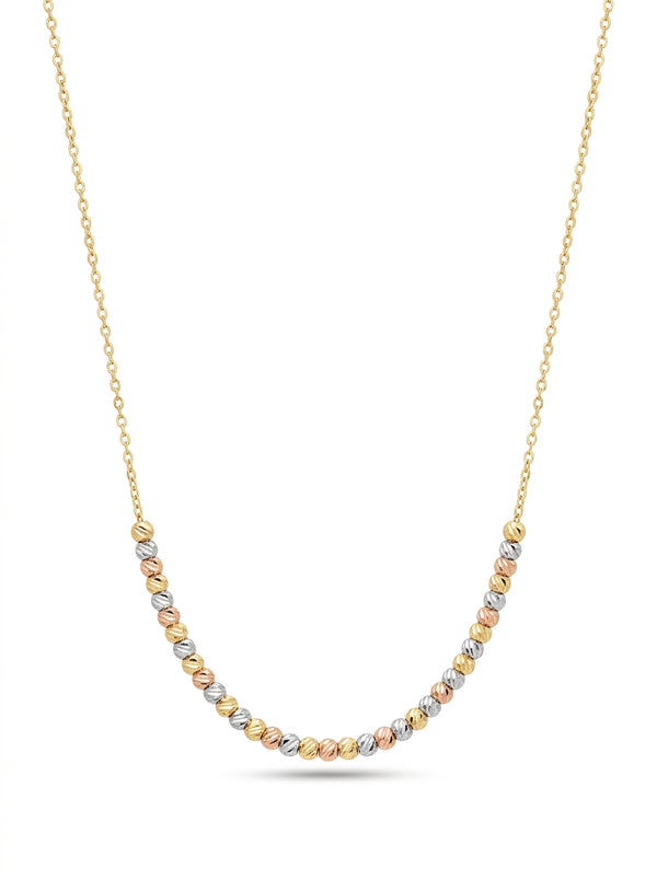 Gargantilla de oro 10k diseño de bolitas florentinas Mod 5695 - 45 cm