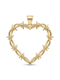 Dije de oro 14k diseño corazón se púas sólido 5647 3.5 cm
