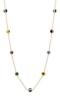 Gargantillas de Ojitos Multicolor en Oro 14K Mod. LM5064 - 45 cm
