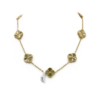 Gargantilla de trébol de oro 14k 45 cm x 1.9 cm