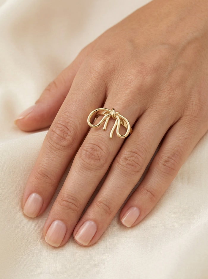 Anillo de oro 14k diseño de moño Mod LM5271
