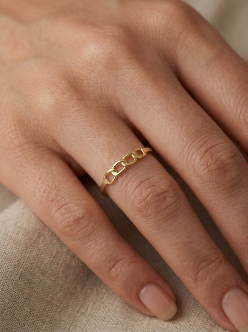 Anillo de oro 14k diseño de eslabones Mod LM5314