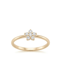 Anillo de oro 14k diseño de flor de circonias mod 5810