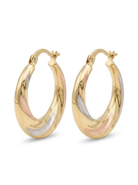 Arracadas de oro florentino 14k infladas Mod 5550- 2 cm