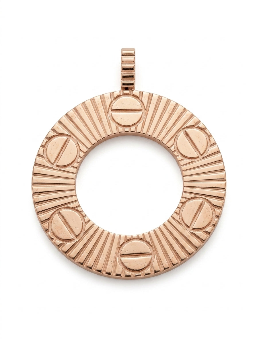 Dije de oro rosa 14k inspirado en diseñador Mod 5801 - 2.5 cm