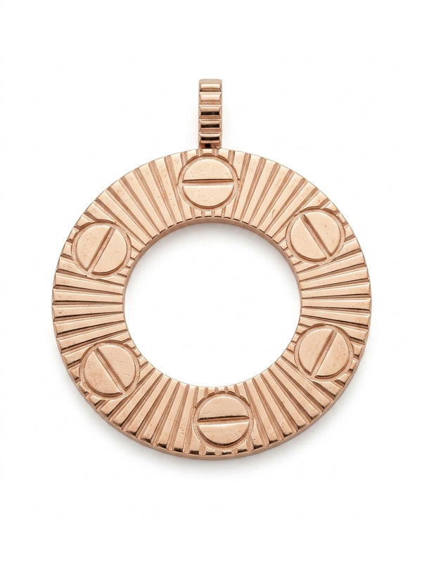 Dije de oro rosa 14k inspirado en diseñador Mod 5801 - 2.5 cm