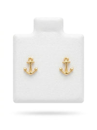 Broquel de oro 10k diseño anclas Mod LM5188 ( de bolitas)