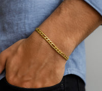Pulsera 3x1 de oro 10k en medida para caballero Mod.2150