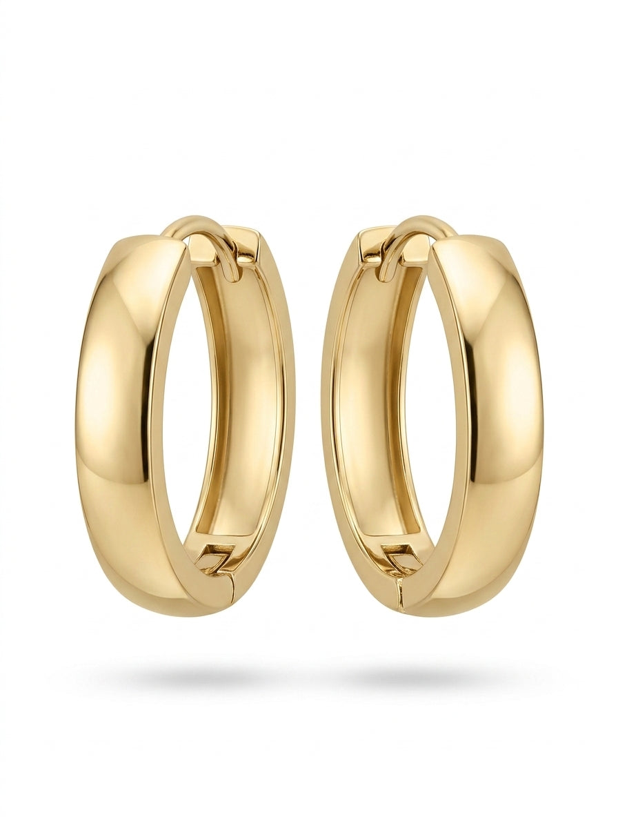 Huggies de oro 14k diseño lisas Mod LM5415