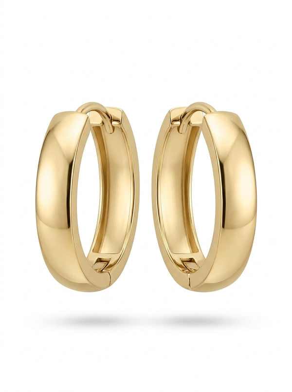 Huggies de oro 14k diseño lisas Mod LM5415