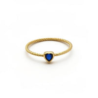 Anillo de oro 14k de corazones azul Mod 5049