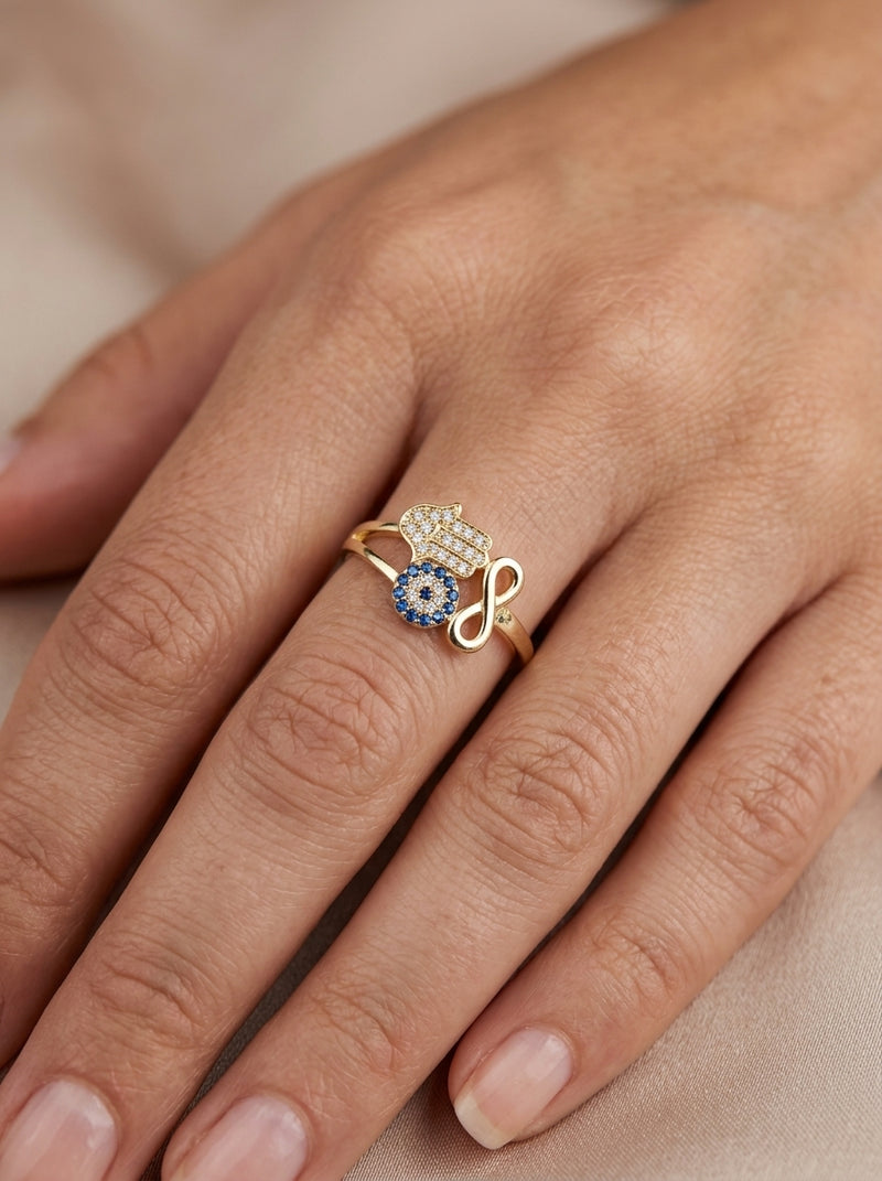 Anillo de oro 14k diseño místico Mod 5864