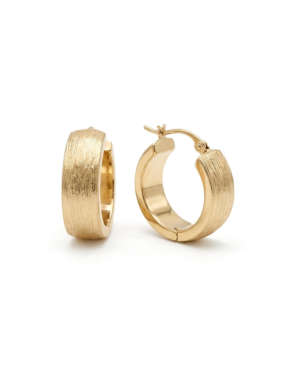 Huggies de oro 14k diseño texturizadas Mod 5975