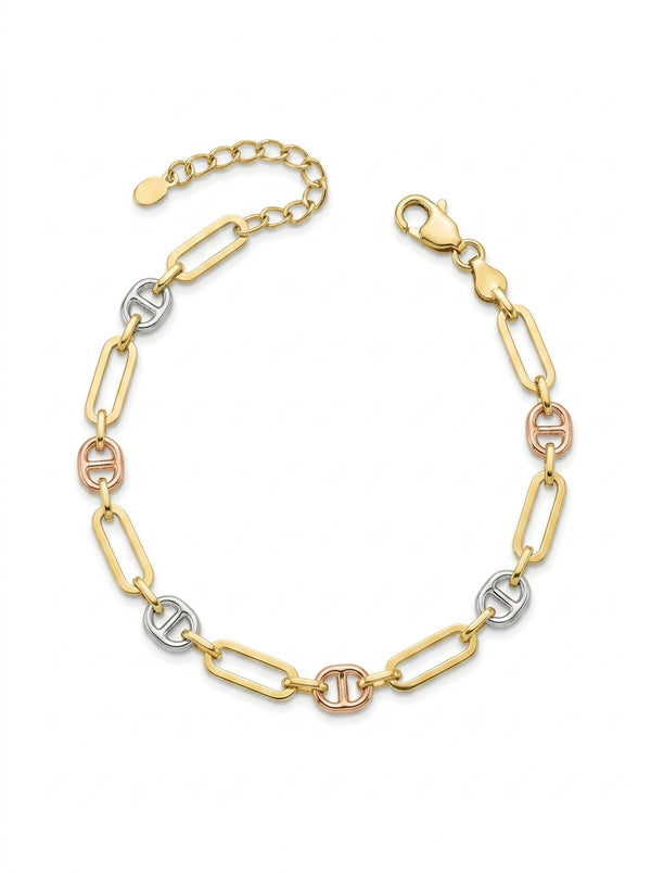 Pulsera de oro florentino 14k de eslabón 5148 - 18 cm