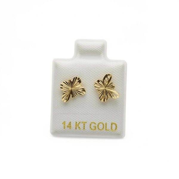 Broquel oro 14k de Mariposa (de bolitas)