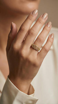 Anillo de oro 14k con circonias Mod LM5105