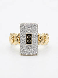 Anillo de oro 14k Mónaco Chain Classic pavé mod 5895