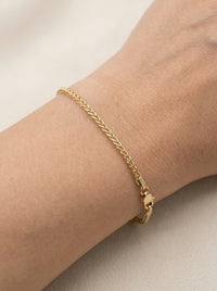 Pulsera de oro  14k tejido espiga Mod 5455 - 18 cm