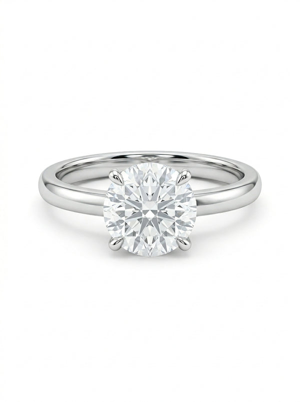 Anillo solitario de oro blanco 14k con diamante de laboratorio Mod 5479