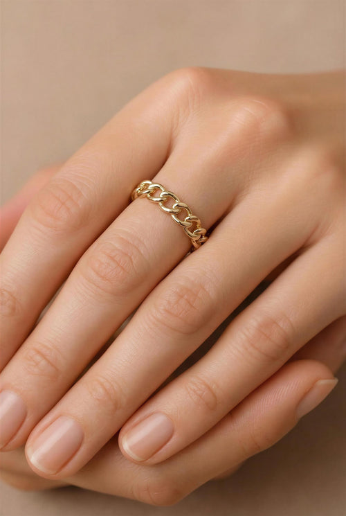 Anillo de oro 14k tipo cubano Mod. LM5091