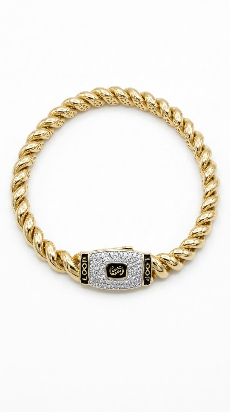 Pulsera de oro 14k de diseñador LM5061 18 cm