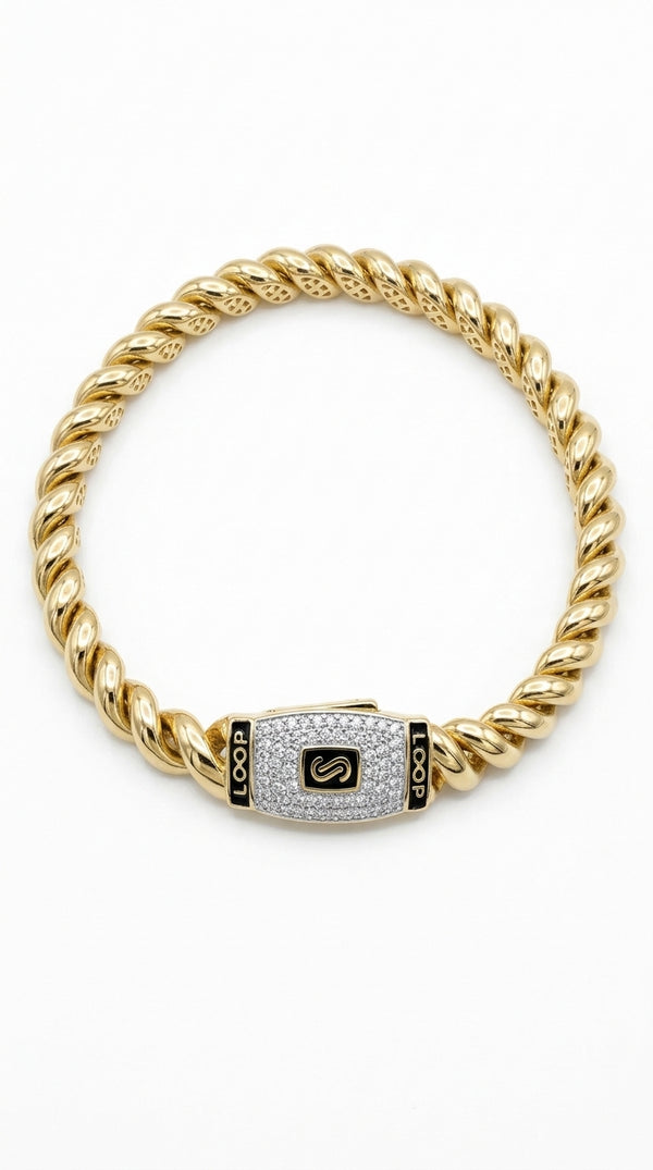 Pulsera de oro 14k de diseñador LM5061 18 cm