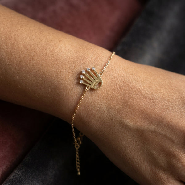 Pulsera de oro 10k tipo diseñador Mod 5653- 18 cm