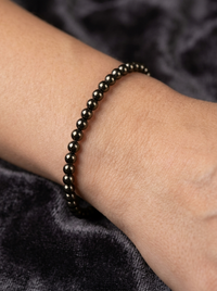 Pulsera de oro negro 14k diseño de bolitas hueca Mod 5495 - 18 cm
