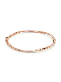 Brazalete de oro rosa 14k  hueco diseño torcido Mod 5571 - 18 cm