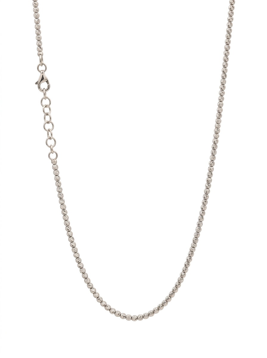 Gargantilla de oro blanco 14k diseño de bolitas diamantadas Mod 5836