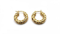 Arracadas gruesas trenzadas en oro 14k LM5073 - 1.7 cm