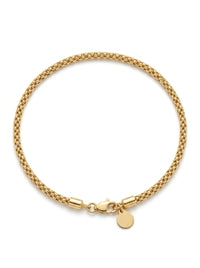 Pulsera de oro amarillo 14k tejido popcorn mod 5508 18 cm x 2 mm