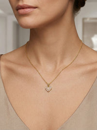 Dije de oro 14k diseño de corazón rosa Mod LM5383 - 1.4 cm