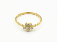 Anillo de oro 14k diseño de flor con circonias Mod LM5117