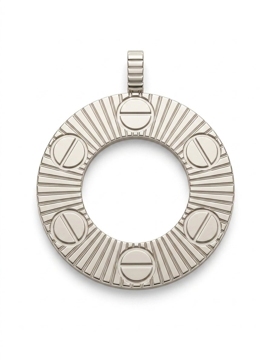 Dije de oro blanco 14k inspirado en diseñador Mod 5800 - 2.5 cm